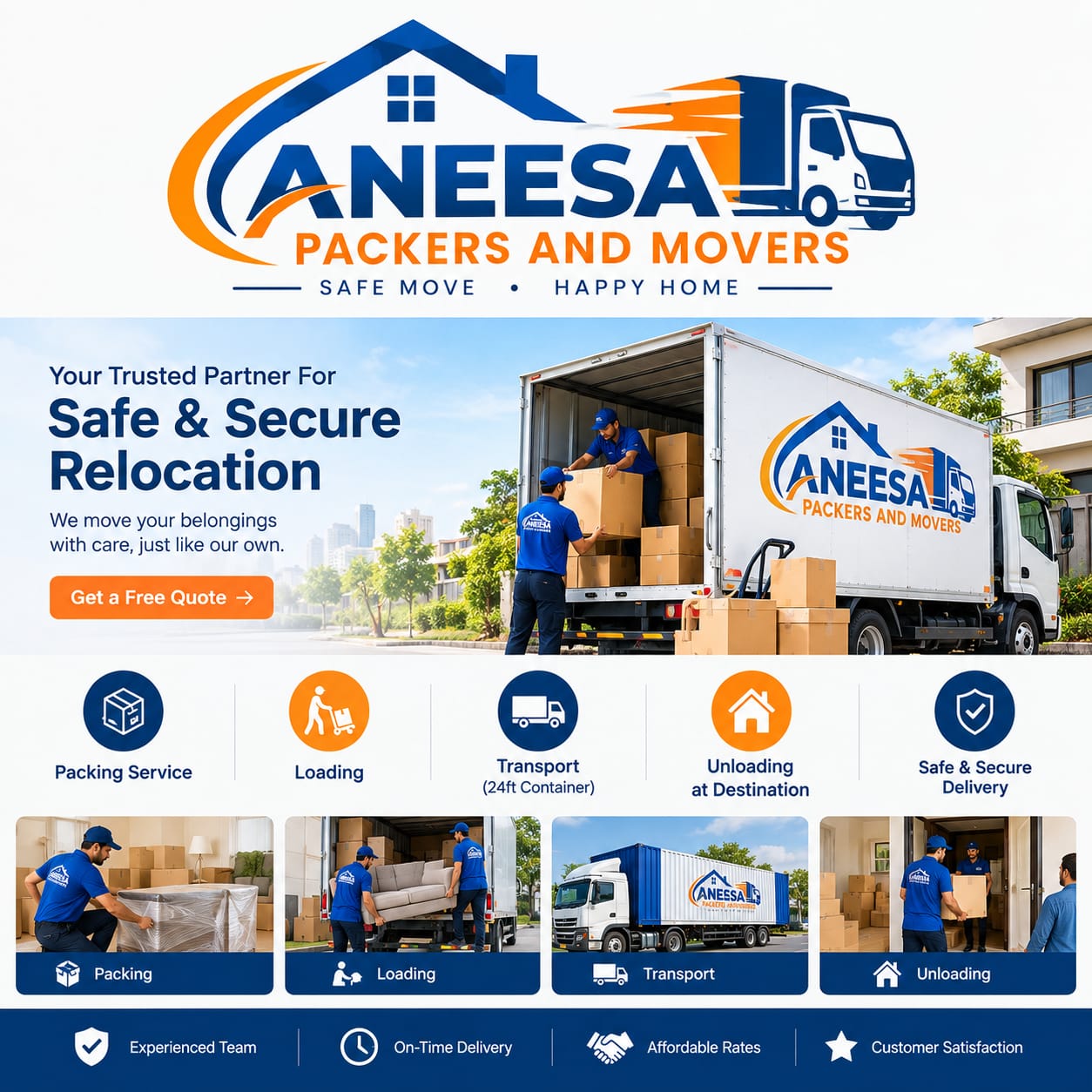 Household furniture packed and protected for relocation
